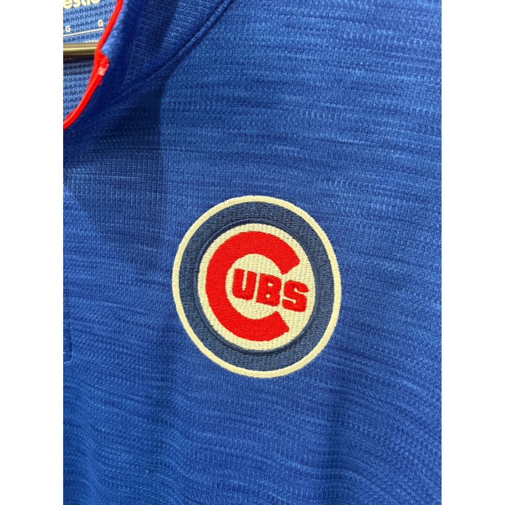 Majestic Chicago Cubs MLB Mens Blue Lightweight Quarter Zip Pullover Large NWT - Picture 5 of 7